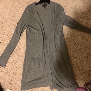 Long gray cardigan